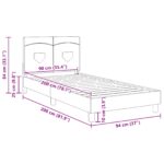 vidaXL Detský rám na posteľ s čelom Tmavo šedá 90 x 200 cm látka – Obrázok 10