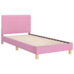 vidaXL Detský rám na posteľ s čelom Ružová 90 x 200 cm látka – Obrázok 4