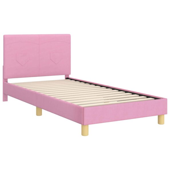 vidaXL Detský rám na posteľ s čelom Ružová 90 x 200 cm látka – Obrázok 4