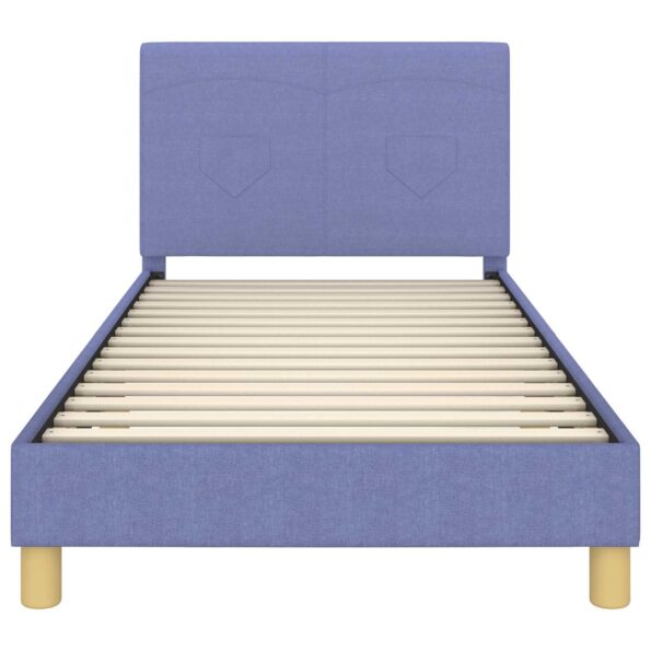 vidaXL Detský rám na posteľ s čelom Modrá džínovina 90 x 200 cm látka – Obrázok 5