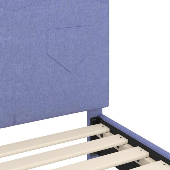 vidaXL Detský rám na posteľ s čelom Modrá džínovina 90 x 200 cm látka – Obrázok 8