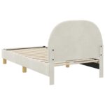 vidaXL Detský rám na posteľ s čelom Krémová 80 x 160 cm Zamat – Obrázok 7