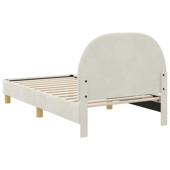 vidaXL Detský rám na posteľ s čelom Krémová 80 x 160 cm Zamat – Obrázok 7