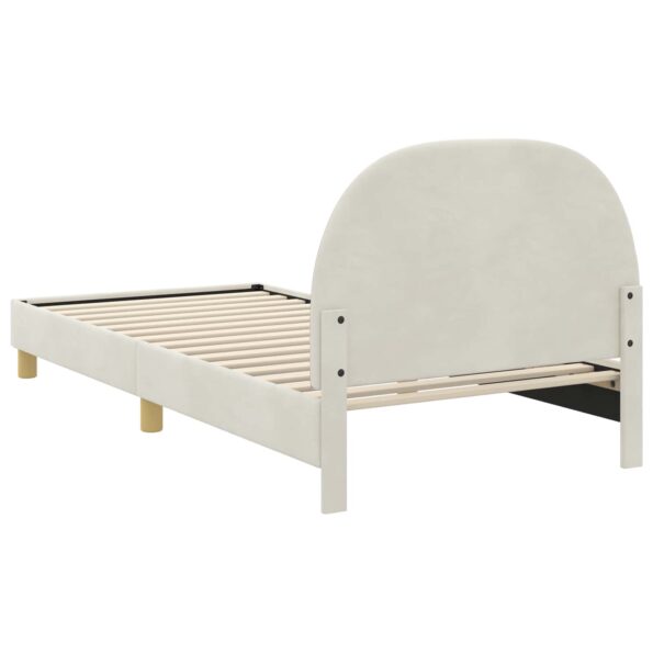 vidaXL Detský rám na posteľ s čelom Krémová 80 x 200 cm Zamat – Obrázok 7