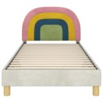 vidaXL Detský rám na posteľ s čelom Krémová 90 x 200 cm Zamat – Obrázok 5