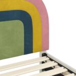 vidaXL Detský rám na posteľ s čelom Krémová 90 x 200 cm Zamat – Obrázok 8