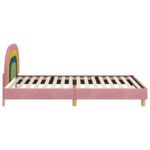 vidaXL Detský rám na posteľ s čelom Ružová 90 x 200 cm Zamat – Obrázok 6