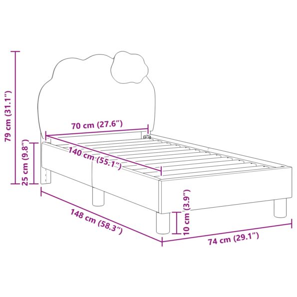 vidaXL Rám detskej postele s čelom Ružová 70 x 140 cm PU – Obrázok 10