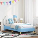 vidaXL Detský rám na posteľ s čelom Modrá 80 x 160 cm PU