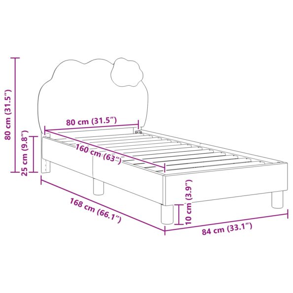vidaXL Detský rám na posteľ s čelom Modrá 80 x 160 cm PU – Obrázok 10