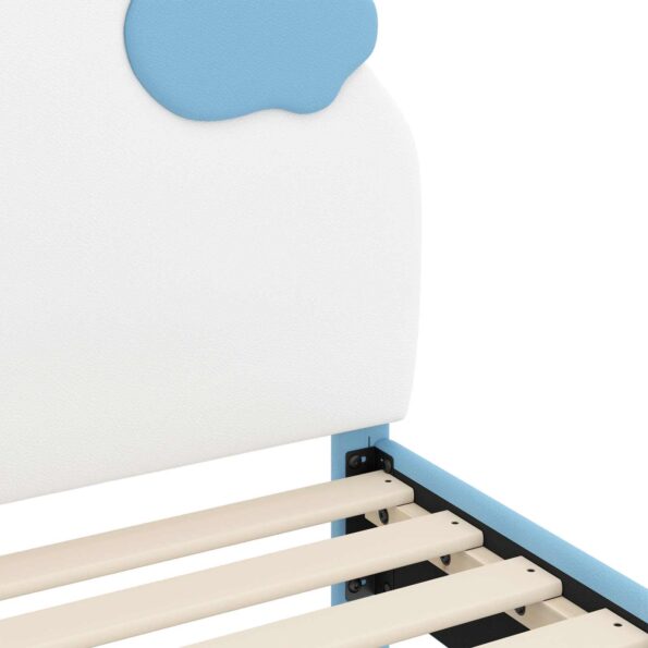 vidaXL Detský rám na posteľ s čelom Modrá 80 x 160 cm PU – Obrázok 8