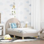 vidaXL Rám detskej postele s čelom Svetlosivá 70 x 140 cm