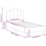 vidaXL Rám detskej postele s čelom Svetlosivá 70 x 140 cm látka – Obrázok 10