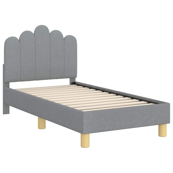 vidaXL Rám detskej postele s čelom Svetlosivá 70 x 140 cm látka – Obrázok 4