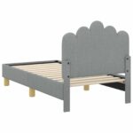 vidaXL Rám detskej postele s čelom Svetlosivá 70 x 140 cm látka – Obrázok 7