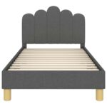 vidaXL Rám detskej postele s čelom Tmavo šedá 80 x 160 cm látka – Obrázok 5
