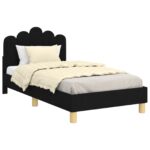 vidaXL Detský rám na posteľ s čelom Čierna 80 x 160 cm látka – Obrázok 2