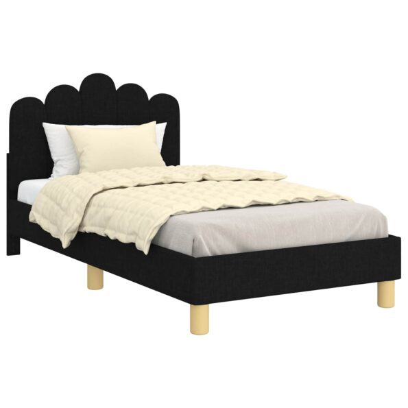 vidaXL Detský rám na posteľ s čelom Čierna 80 x 160 cm látka – Obrázok 2