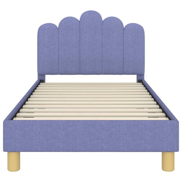 vidaXL Rám detskej postele s čelom Modrá džínovina 80 x 160 cm látka – Obrázok 5
