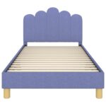 vidaXL Detský rám na posteľ s čelom Modrá džínovina 80 x 200 cm látka – Obrázok 5