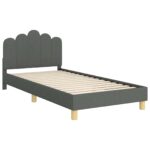 vidaXL Detský rám na posteľ s čelom Tmavo šedá 90 x 190 cm látka – Obrázok 4