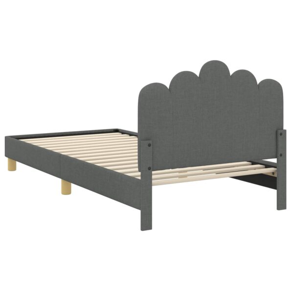 vidaXL Detský rám na posteľ s čelom Tmavo šedá 90 x 190 cm látka – Obrázok 7