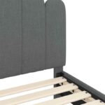 vidaXL Detský rám na posteľ s čelom Tmavo šedá 90 x 190 cm látka – Obrázok 8