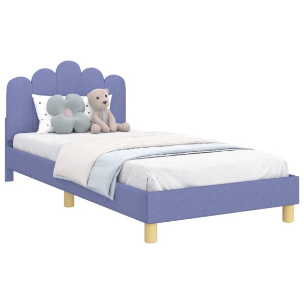 vidaXL Detský rám na posteľ s čelom Modrá džínovina 90 x 190 cm látka – Obrázok 2