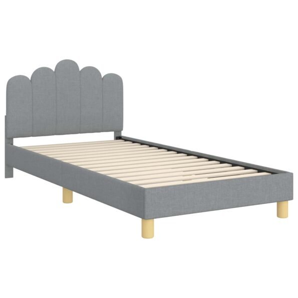vidaXL Detský rám na posteľ s čelom Svetlosivá 90 x 200 cm látka – Obrázok 4
