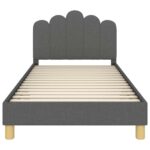 vidaXL Detský rám na posteľ s čelom Tmavo šedá 90 x 200 cm látka – Obrázok 5