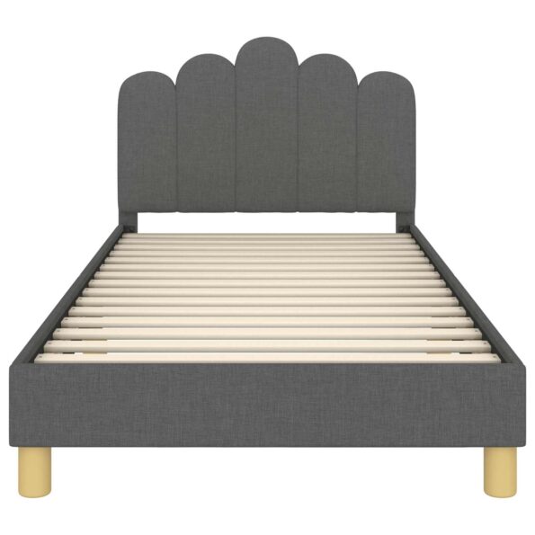 vidaXL Detský rám na posteľ s čelom Tmavo šedá 90 x 200 cm látka – Obrázok 5