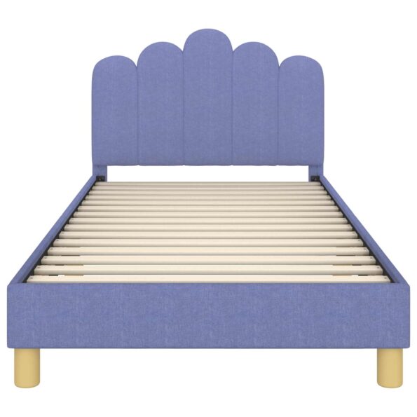vidaXL Detský rám na posteľ s čelom Modrá džínovina 90 x 200 cm látka – Obrázok 5