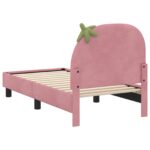 vidaXL Rám detskej postele s čelom Ružová 70 x 140 cm Zamat – Obrázok 7