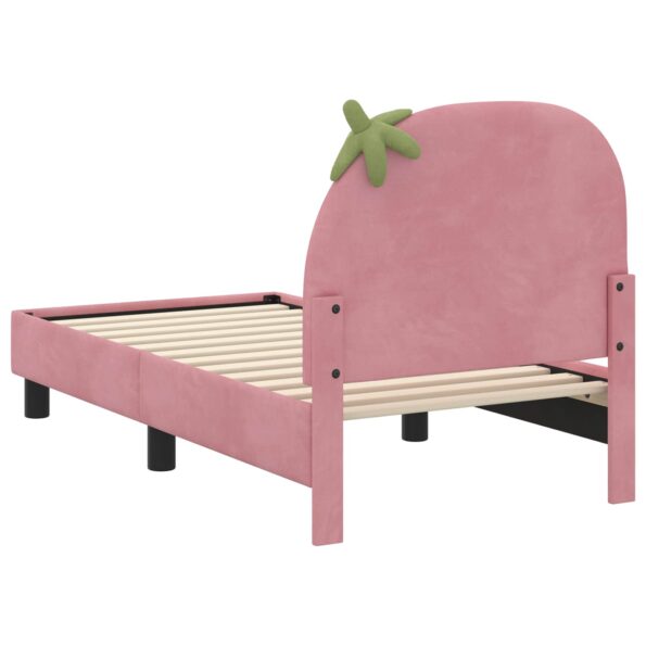 vidaXL Rám detskej postele s čelom Ružová 70 x 140 cm Zamat – Obrázok 7