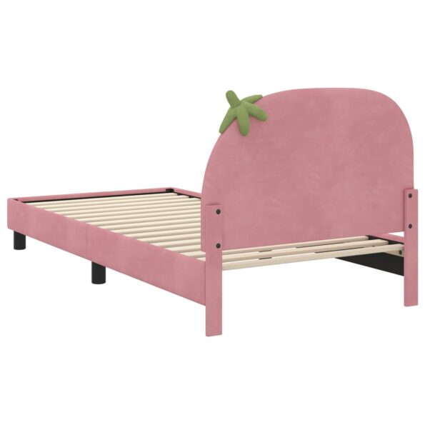 vidaXL Detský rám na posteľ s čelom Ružová 90 x 190 cm Zamat – Obrázok 7