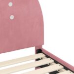 vidaXL Detský rám na posteľ s čelom Ružová 80 x 160 cm Zamat – Obrázok 8