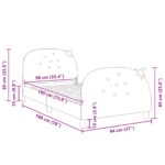 vidaXL Detský rám na posteľ s čelom Ružová 90 x 190 cm Zamat – Obrázok 10