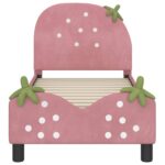 vidaXL Rám detskej postele s čelom Ružová 70 x 140 cm Zamat – Obrázok 5