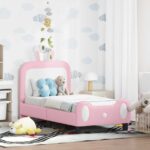 vidaXL Rám detskej postele s čelom Ružová 70 x 140 cm PU