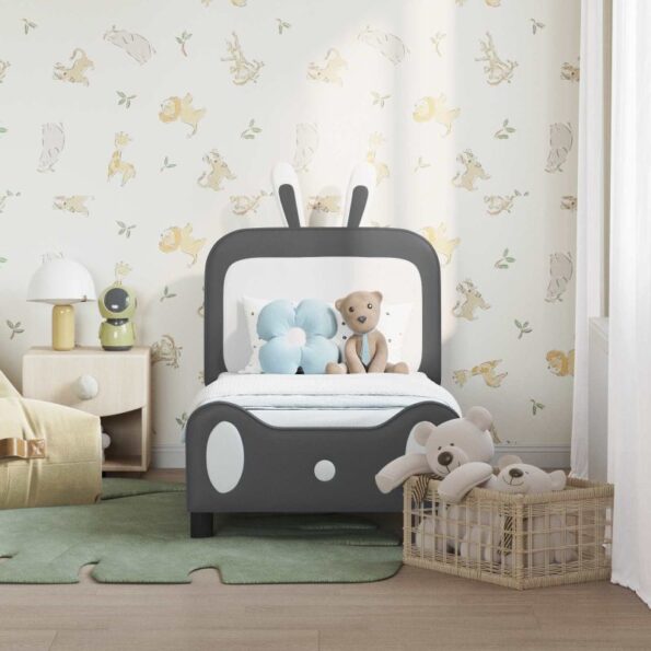 vidaXL Rám detskej postele s čelom Svetlosivá 70 x 140 cm PU – Obrázok 3