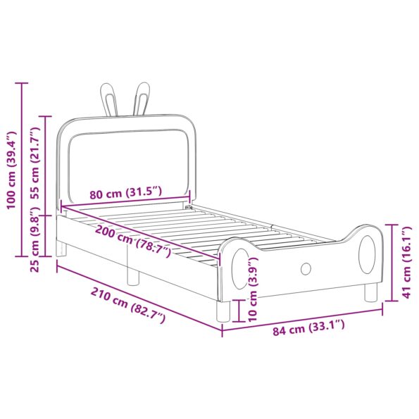 vidaXL Detský rám na posteľ s čelom Modrá 80 x 200 cm PU – Obrázok 10