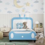 vidaXL Detský rám na posteľ s čelom Modrá 80 x 200 cm PU – Obrázok 3