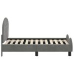 vidaXL Rám detskej postele s čelom Tmavo šedá 70 x 140 cm Zamat – Obrázok 6