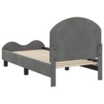 vidaXL Rám detskej postele s čelom Tmavo šedá 70 x 140 cm Zamat – Obrázok 7