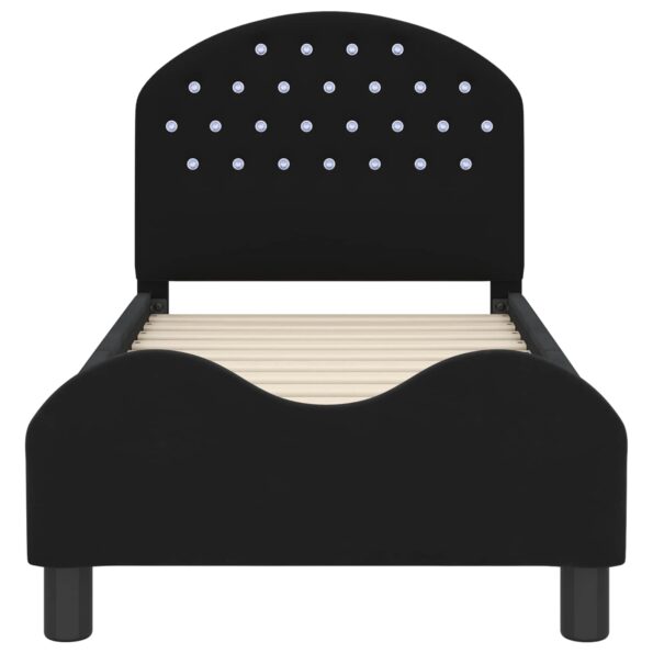 vidaXL Rám detskej postele s čelom Čierna 70 x 140 cm Zamat – Obrázok 5