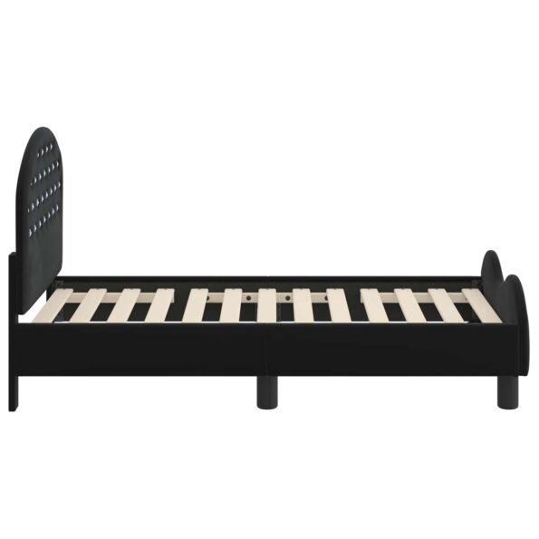 vidaXL Rám detskej postele s čelom Čierna 70 x 140 cm Zamat – Obrázok 6