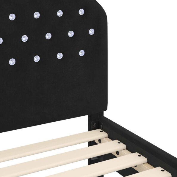 vidaXL Rám detskej postele s čelom Čierna 70 x 140 cm Zamat – Obrázok 8