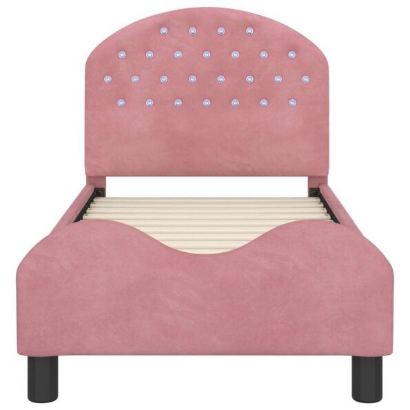 vidaXL Rám detskej postele s čelom Ružová 70 x 140 cm Zamat – Obrázok 5