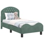 vidaXL Rám detskej postele s čelom Morská zelená 70 x 140 cm Zamat – Obrázok 2