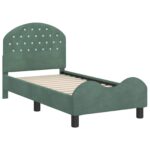 vidaXL Rám detskej postele s čelom Morská zelená 70 x 140 cm Zamat – Obrázok 4